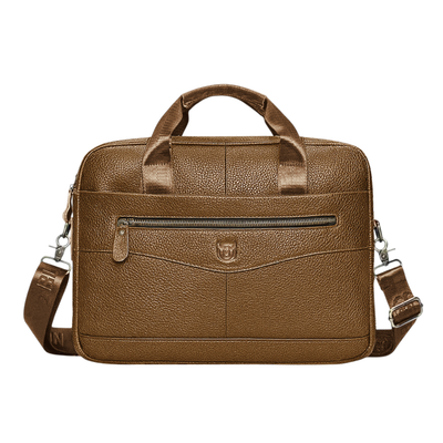 Mason | Professional Leather Laptop Bag with Curved Zip Detail