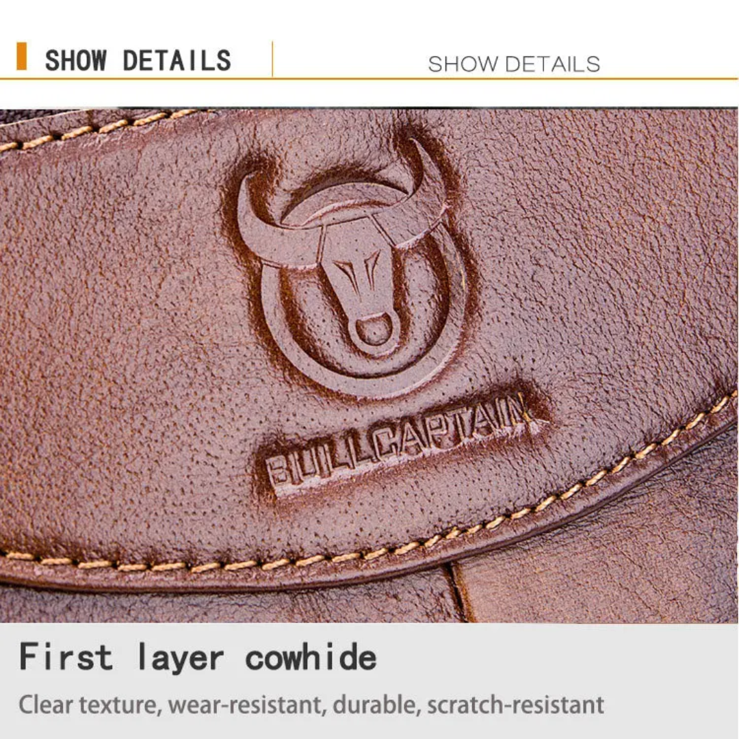 Mason | Professional Leather Laptop Bag with Curved Zip Detail