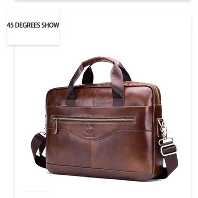 Mason | Professional Leather Laptop Bag with Curved Zip Detail