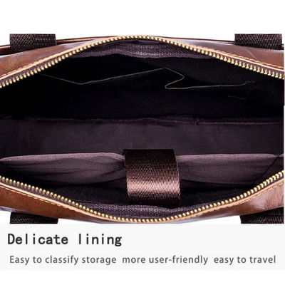 Mason | Professional Leather Laptop Bag with Curved Zip Detail