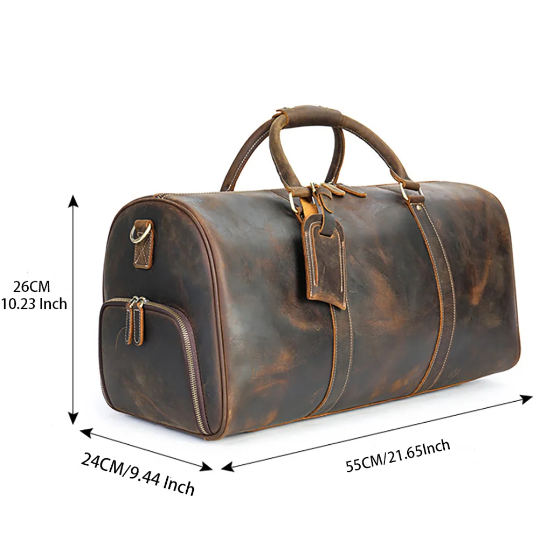 Rhett | Vintage Full-Grain Leather Duffel for Refined Travel