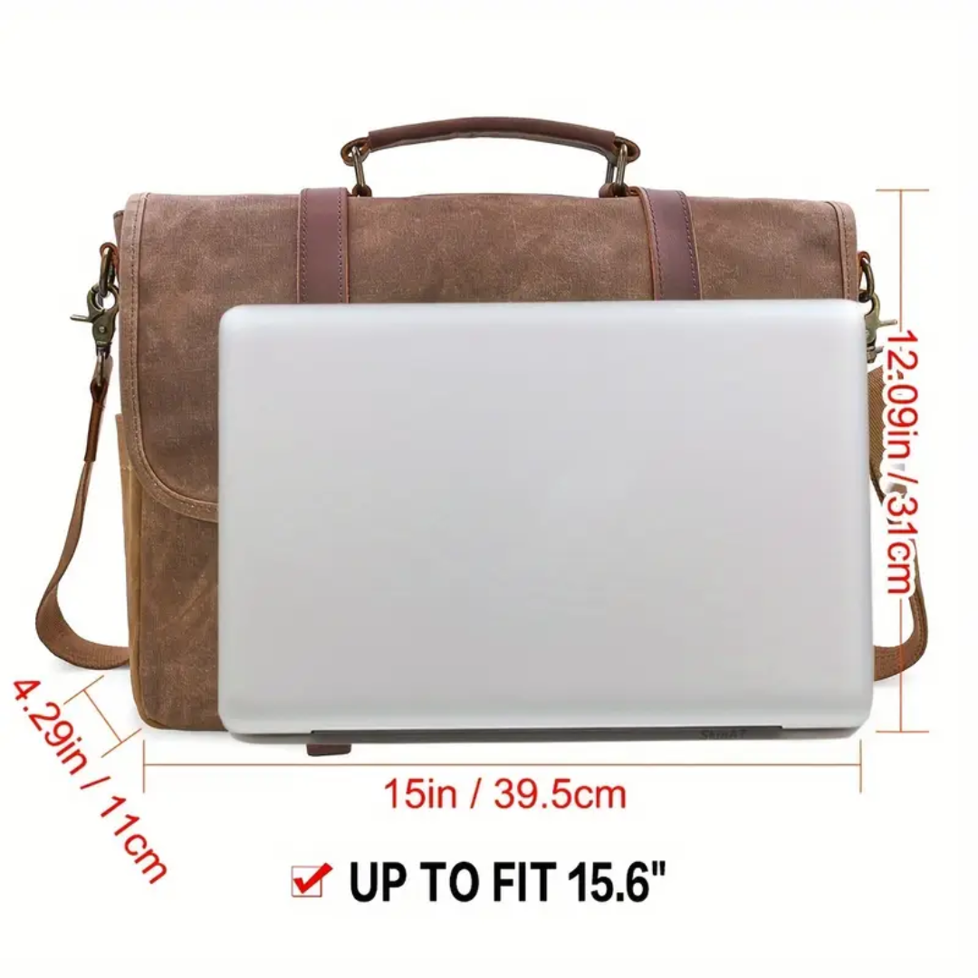 Bennett | Vintage Canvas Messenger with Leather Straps