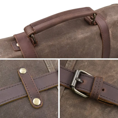 Bennett | Vintage Canvas Messenger with Leather Straps