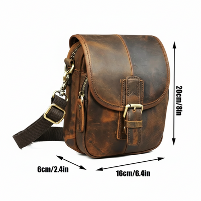 Nolan | Compact Leather Crossbody Pouch with Buckle Flap (BUY 1 GET 1 FREE)