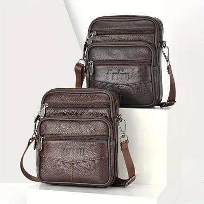 Brian | Textured Crossbody with Triple-Zip Utility