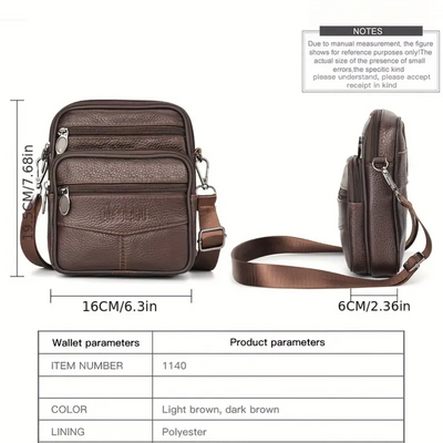 Brian | Textured Crossbody with Triple-Zip Utility