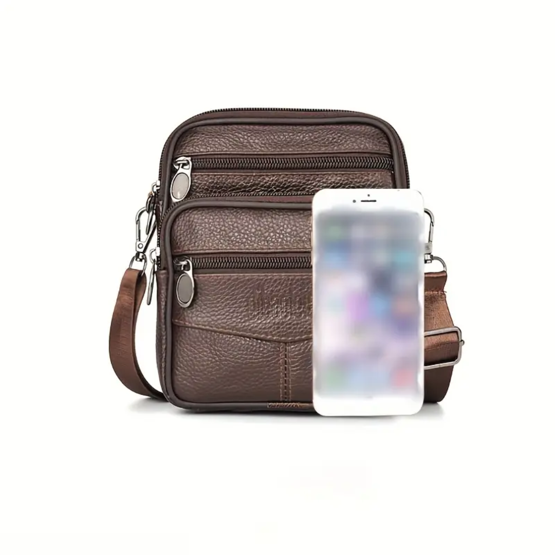 Brian | Textured Crossbody with Triple-Zip Utility