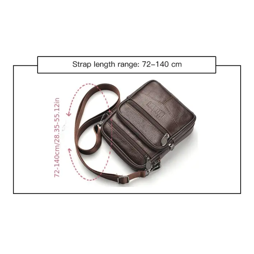 Brian | Textured Crossbody with Triple-Zip Utility